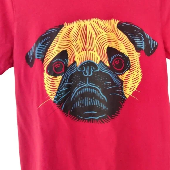 Pug dog T shirt - Size S - Red - Nashville - Picture 3 of 4